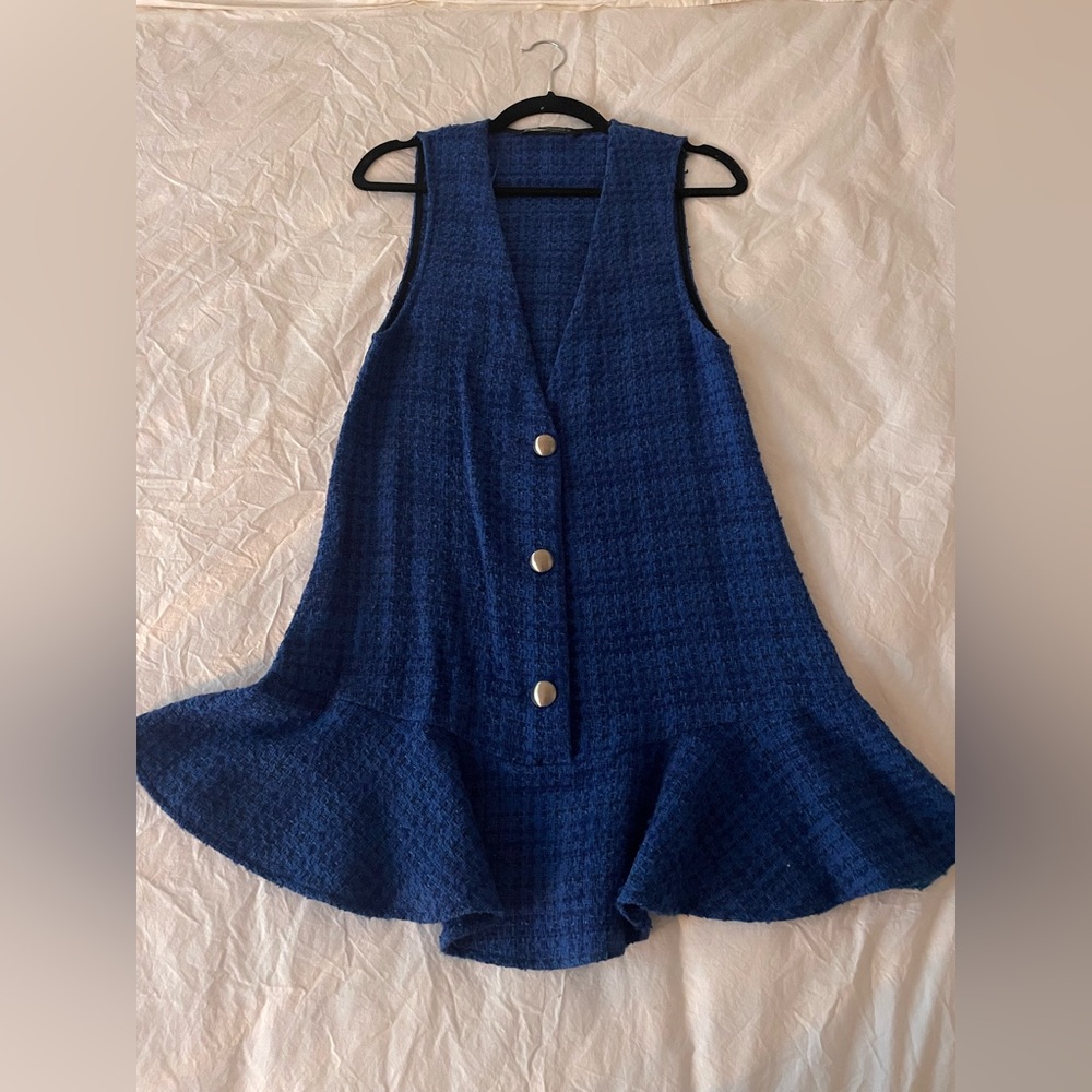 Zara blue tweed dress